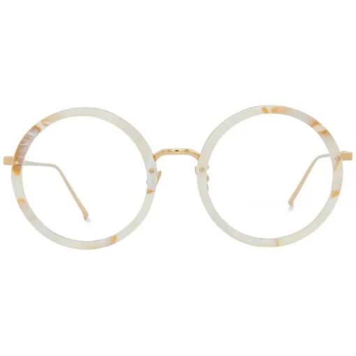 Linda Farrow - Tracy Round Optical Glasses in Quartz - LFL239C55OPT - Eyewear - Avvenice