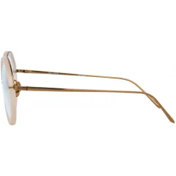 Linda Farrow - Tracy Round Optical Glasses in Milky Peach - LFL239C61OPT - Eyewear - Avvenice^ Sunglasses