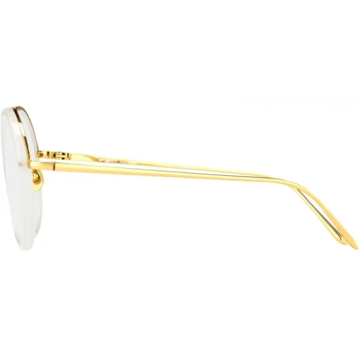 Linda Farrow - Tracy Round Optical Glasses in Milky Grey - LFL239C37OPT - Eyewear - Avvenice^ Sunglasses