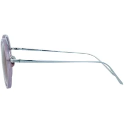 Linda Farrow - Tracy Round Sunglasses in Milky Purple - LFL239C59SUN - Eyewear - Avvenice
