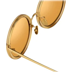 Linda Farrow - Tracy Round Sunglasses in Dew - LFL239C45SUN - Eyewear - Avvenice