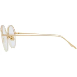 Linda Farrow - Tracy Round Optical Glasses in Quartz - LFL239C55OPT - Eyewear - Avvenice