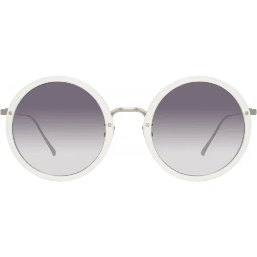 Linda Farrow - Tracy Round Sunglasses in White - LFL239C68SUN - Eyewear - Avvenice^ Sunglasses