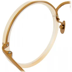 Linda Farrow - Tracy Round Optical Glasses in Milky Peach - LFL239C61OPT - Eyewear - Avvenice^ Sunglasses