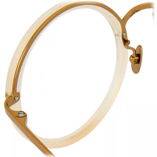 Linda Farrow - Tracy Round Optical Glasses in Milky Peach - LFL239C61OPT - Eyewear - Avvenice^ Sunglasses