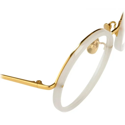 Linda Farrow - Tracy Round Optical Glasses in Milky Grey - LFL239C37OPT - Eyewear - Avvenice^ Sunglasses