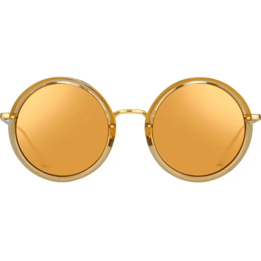 Linda Farrow - Tracy Round Sunglasses in Dew - LFL239C45SUN - Eyewear - Avvenice
