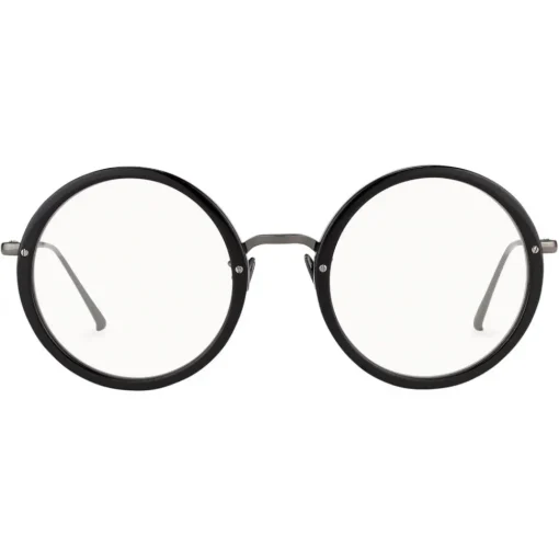 Linda Farrow - Tracy Round Optical Glasses in Black - LFL239C19OPT - Eyewear - Avvenice