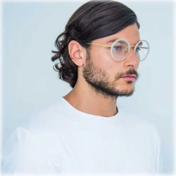 Linda Farrow - Tracy Round Optical Glasses in Milky Grey - LFL239C37OPT - Eyewear - Avvenice^ Sunglasses