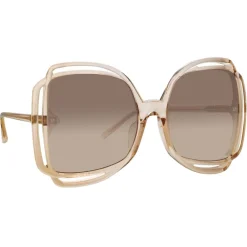 Linda Farrow - Valentina Squared Sunglasses in Ash - LFL1173C4SUN - Eyewear - Avvenice