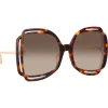 Linda Farrow - Valentina Squared Sunglasses in Tortoiseshell - LFL1173C2SUN - Eyewear - Avvenice^ Sunglasses