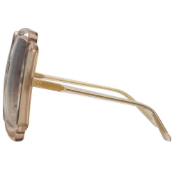 Linda Farrow - Valentina Squared Sunglasses in Ash - LFL1173C4SUN - Eyewear - Avvenice