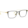 Linda Farrow - Willis A Rectangular Optical Glasses in Black Yellow Gold - LF46AC1OPT - Eyewear - Avvenice^ Sunglasses
