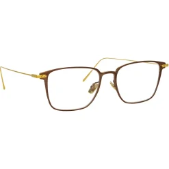 Linda Farrow - Willis Rectangular Optical Glasses in Brown - LF46C3OPT - Eyewear - Avvenice