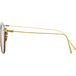 Linda Farrow - Willis Rectangular Optical Glasses in Brown - LF46C3OPT - Eyewear - Avvenice