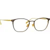 Linda Farrow - Xate Rectangular Optical Glasses in Black Yellow Gold - LFL1235C1OPT - Eyewear - Avvenice^ Sunglasses