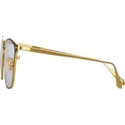 Linda Farrow - Xate Rectangular Optical Glasses in Black Yellow Gold - LFL1235C1OPT - Eyewear - Avvenice^ Sunglasses