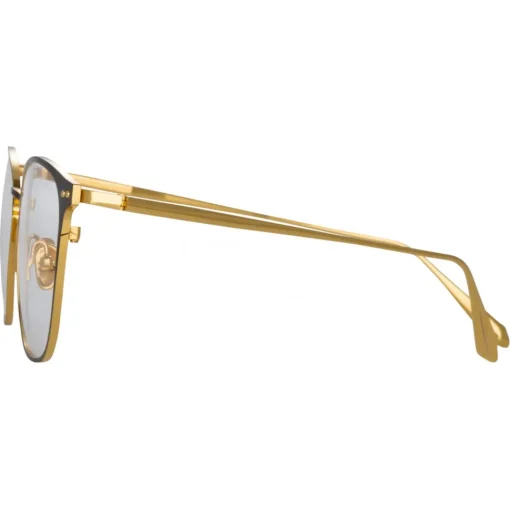 Linda Farrow - Xate Rectangular Optical Glasses in Black Yellow Gold - LFL1235C1OPT - Eyewear - Avvenice^ Sunglasses