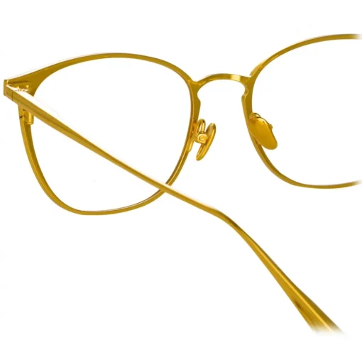 Linda Farrow - Xate Rectangular Optical Glasses in Black Yellow Gold - LFL1235C1OPT - Eyewear - Avvenice^ Sunglasses