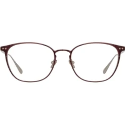 Linda Farrow - Xate Rectangular Optical Glasses in Brown - LFL1235C3OPT - Eyewear - Avvenice