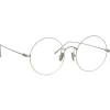 Linda Farrow - Zaha Round Optical Glasses in White Gold - LF32C2OPT - Eyewear - Avvenice