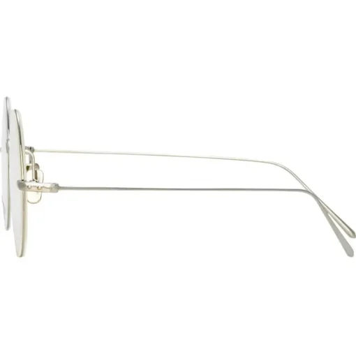 Linda Farrow - Zaha Round Optical Glasses in White Gold - LF32C2OPT - Eyewear - Avvenice