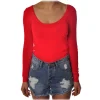 Liu Jo - Fitted Top with Boat Neckline - Red - Made in Italy - Luxury Exclusive Collection - Avvenice^ Tops