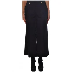 Liu Jo - - Bell Leg Pant with Jewel Buttons - Black - Trousers - Made in Italy - Luxury Exclusive Collection - Avvenice^ Trousers
