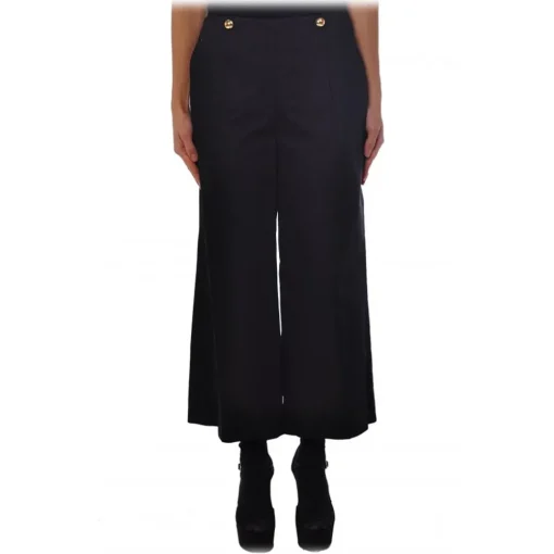 Liu Jo - - Bell Leg Pant with Jewel Buttons - Black - Trousers - Made in Italy - Luxury Exclusive Collection - Avvenice^ Trousers
