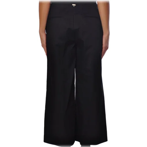 Liu Jo - - Bell Leg Pant with Jewel Buttons - Black - Trousers - Made in Italy - Luxury Exclusive Collection - Avvenice^ Trousers