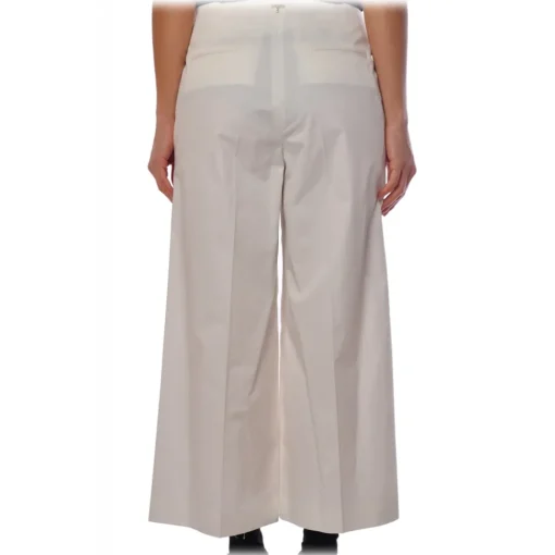 Liu Jo - - Bell Leg Pant with Jewel Buttons - White - Trousers - Made in Italy - Luxury Exclusive Collection - Avvenice