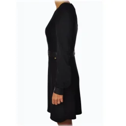 Liu Jo - Long Sleeve Dress with Faux Leather Details - Black - Dress - Made in Italy - Luxury Exclusive Collection - Avvenice^ Dresses