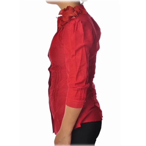 Liu Jo - Shirt with Fabric Flower Detail - Red - Shirts - Made in Italy - Luxury Exclusive Collection - Avvenice^ Shirts