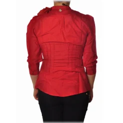 Liu Jo - Shirt with Fabric Flower Detail - Red - Shirts - Made in Italy - Luxury Exclusive Collection - Avvenice^ Shirts