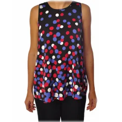Liu Jo - Sleeveless Polka Dot Top - Black - Made in Italy - Luxury Exclusive Collection - Avvenice^ Tops