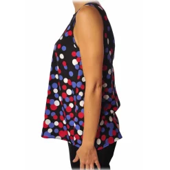 Liu Jo - Sleeveless Polka Dot Top - Black - Made in Italy - Luxury Exclusive Collection - Avvenice^ Tops