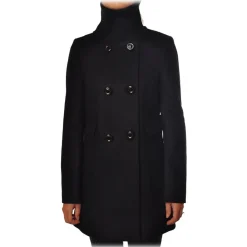 Liu Jo - Wool Double-Breasted Coat - Black - Jacket - Made in Italy - Luxury Exclusive Collection - Avvenice^ Jackets