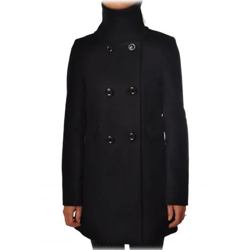 Liu Jo - Wool Double-Breasted Coat - Black - Jacket - Made in Italy - Luxury Exclusive Collection - Avvenice^ Jackets