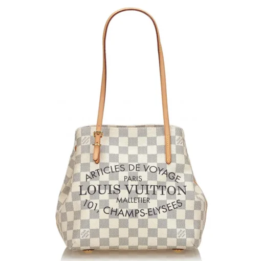 Louis Vuitton Vintage - Damier Azur Cabas Adventure PM Bag - White Ivory Blue - Damier Leather Handbag - Luxury High Quality - Avvenice