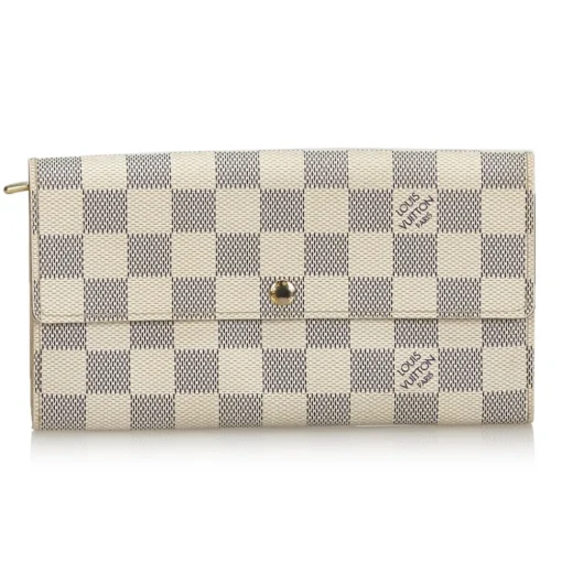 Louis Vuitton Vintage - Damier Azur Sarah Wallet - White Ivory Blue - Damier Leather Handbag - Luxury High Quality - Avvenice