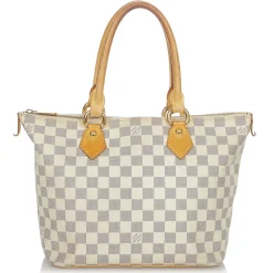 Louis Vuitton Vintage - Damier Azur Saleya PM - White Blue - Damier Canvas and Leather Handbag - Luxury High Quality - Avvenice^ Vintage Bags