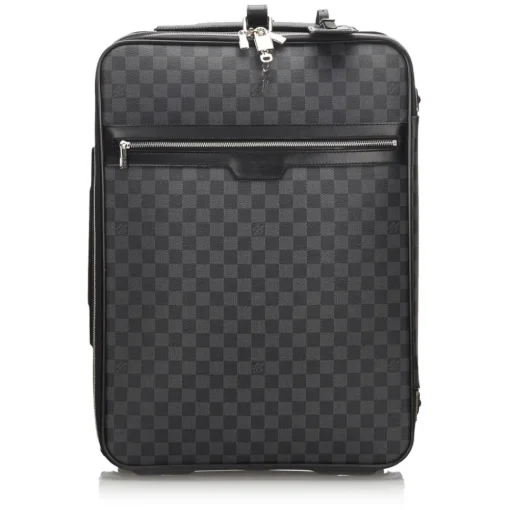 Louis Vuitton Vintage - Damier Graphite Pegase 55 - Black Gray - Damier Canvas and Leather Trolley - Luxury High Quality - Avvenice^ Vintage Luggage