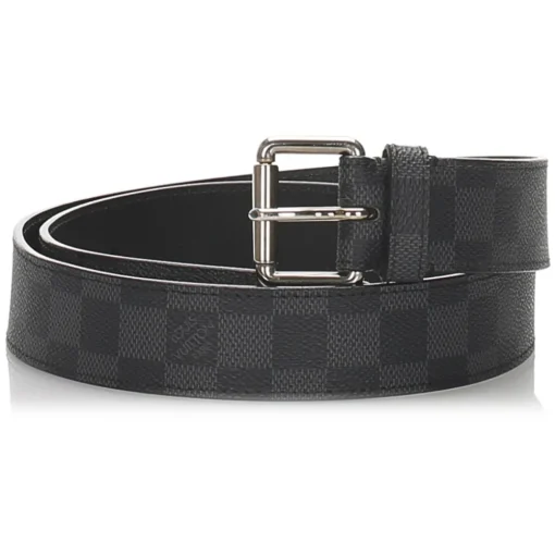 Louis Vuitton Vintage - Damier Graphite City Belt - Black Blue - Leather Belt - Luxury High Quality - Avvenice^ Vintage Belts