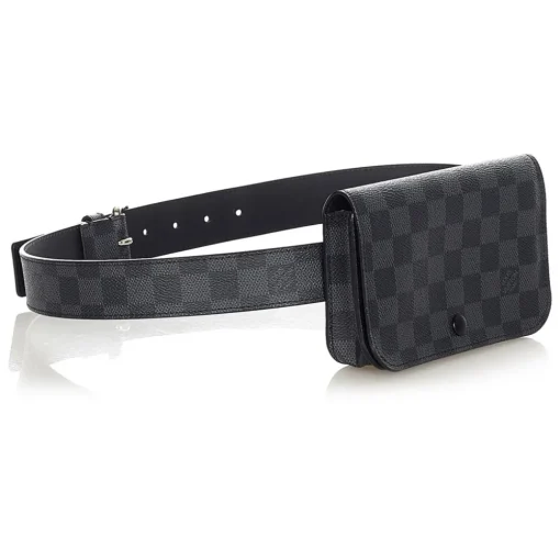 Louis Vuitton Vintage - Damier Graphite Pochette Homme Ceinture - Black Gray - Damier Canvas Belt Bag - Luxury High Quality - Avvenice