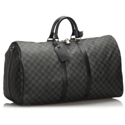 Louis Vuitton Vintage - Damier Graphite Keepall Bandouliere 55 Bag - Black Gray - Leather Handbag - Luxury High Quality - Avvenice