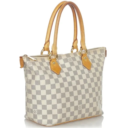 Louis Vuitton Vintage - Damier Azur Saleya PM - White Blue - Damier Canvas and Leather Handbag - Luxury High Quality - Avvenice^ Vintage Bags