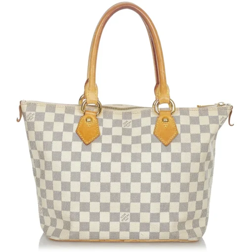 Louis Vuitton Vintage - Damier Azur Saleya PM - White Blue - Damier Canvas and Leather Handbag - Luxury High Quality - Avvenice^ Vintage Bags