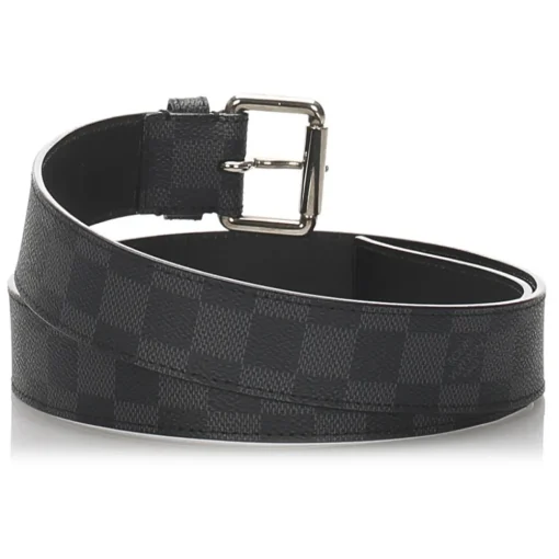 Louis Vuitton Vintage - Damier Graphite City Belt - Black Blue - Leather Belt - Luxury High Quality - Avvenice^ Vintage Belts