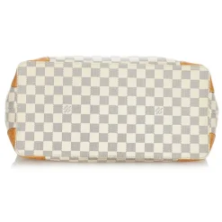 Louis Vuitton Vintage - Damier Azur Hampstead MM - White Blue - Damier Canvas and Calf Leather Tote Bag - Luxury High Quality - Avvenice