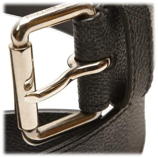 Louis Vuitton Vintage - Damier Graphite City Belt - Black Blue - Leather Belt - Luxury High Quality - Avvenice^ Vintage Belts